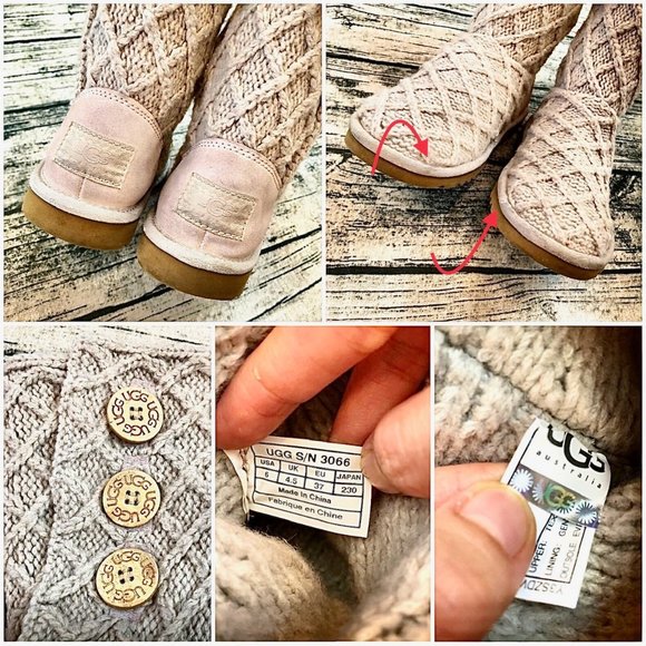 UGG⚡️Auth Light Grey Classic Cardy Knit Boots_6 - Picture 9 of 12